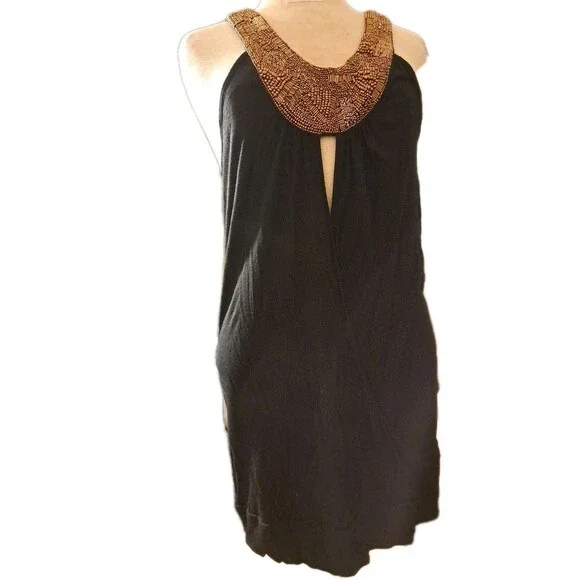 Studio Y | Tops | Studio Y Beaded Tank Tunic Dress Womens Size Xl Black Gold Faux Wrap Romantic | Poshmark Studio Y | Tops | Studio Y Beaded Tank Tunic Dress Womens Size Xl Black Gold Faux Wrap Romantic | Poshmark